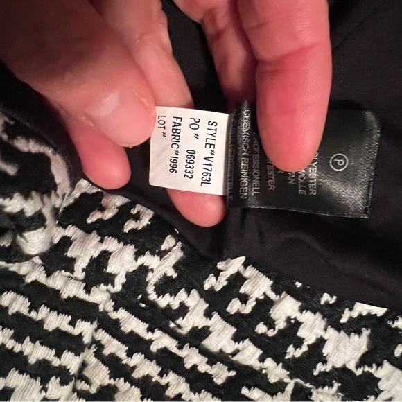 Carolina Belle Montreal Black White Houndstooth Jacket Blazer Women Size Med - Picture 10 of 11